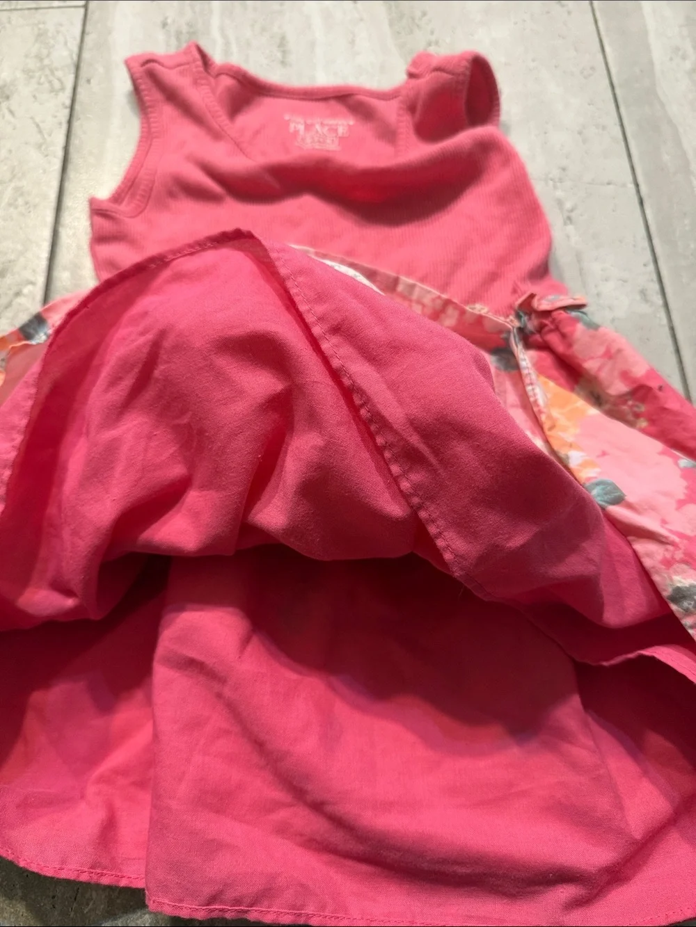 The Children's Place Coral Pink Floral Tank Dress - Picture 5 of 7